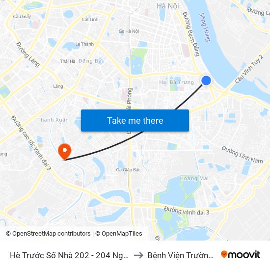 Hè Trước Số Nhà 202 - 204 Nguyễn Khoái to Bệnh Viện Trường Giang map