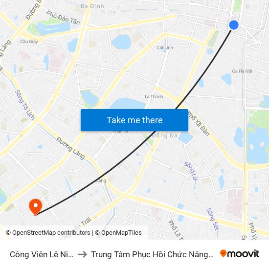 Công Viên Lê Nin - Đối Diện 35 Trần Phú to Trung Tâm Phục Hồi Chức Năng-Làng Hòa Bình Thanh Xuân Khoa Khám Bệnh map