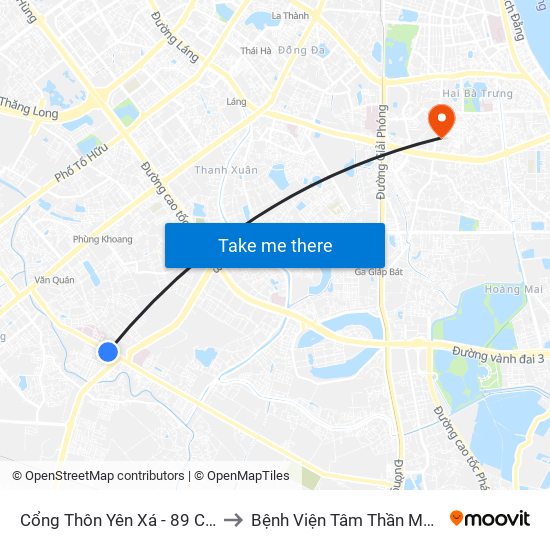 Cổng Thôn Yên Xá - 89 Cầu Bươu to Bệnh Viện Tâm Thần Mai Hương map