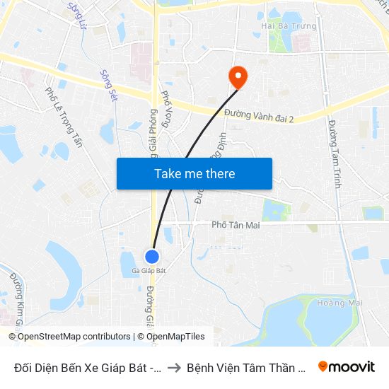 Đối Diện Bến Xe Giáp Bát - Giải Phóng to Bệnh Viện Tâm Thần Mai Hương map