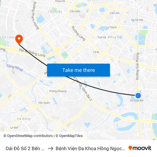 Dải Đỗ Số 2 Bến Xe Giáp Bát to Bệnh Viện Đa Khoa Hồng Ngọc Phúc Trường Minh map