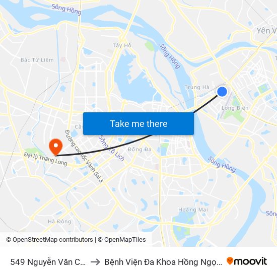 549 Nguyễn Văn Cừ (Cột Trước) to Bệnh Viện Đa Khoa Hồng Ngọc Phúc Trường Minh map