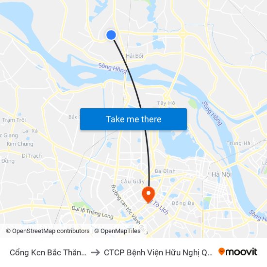 Cổng Kcn Bắc Thăng Long (Gần Cầu Vượt Bộ Hành) to CTCP Bệnh Viện Hữu Nghị Quốc Tế Hà Nội Viện Thẩm Mỹ Quốc Tế DR.Han map