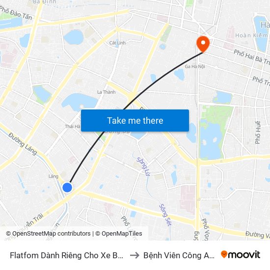 Flatfom Dành Riêng Cho Xe Buýt Trước Nhà 45 Đường Láng to Bệnh Viên Công An Thành Phố Hà Nội map