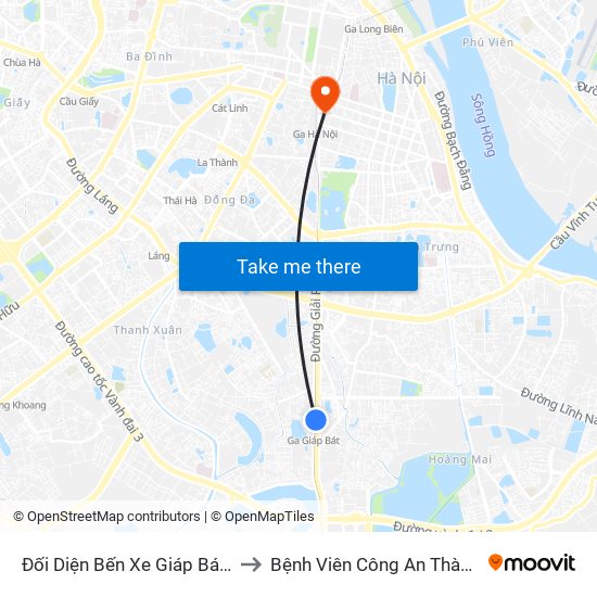 Đối Diện Bến Xe Giáp Bát - Giải Phóng to Bệnh Viên Công An Thành Phố Hà Nội map