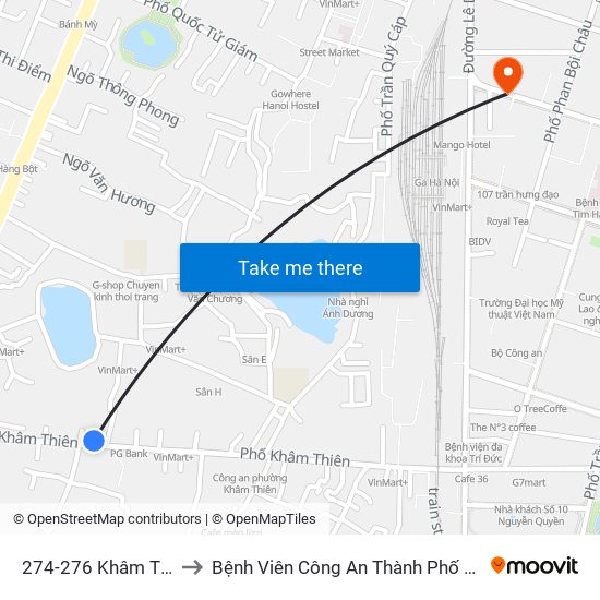 274-276 Khâm Thiên to Bệnh Viên Công An Thành Phố Hà Nội map