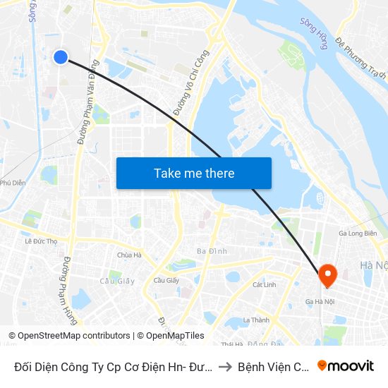 Đối Diện Công Ty Cp Cơ Điện Hn- Đường Đức Thắng to Bệnh Viện Công An map