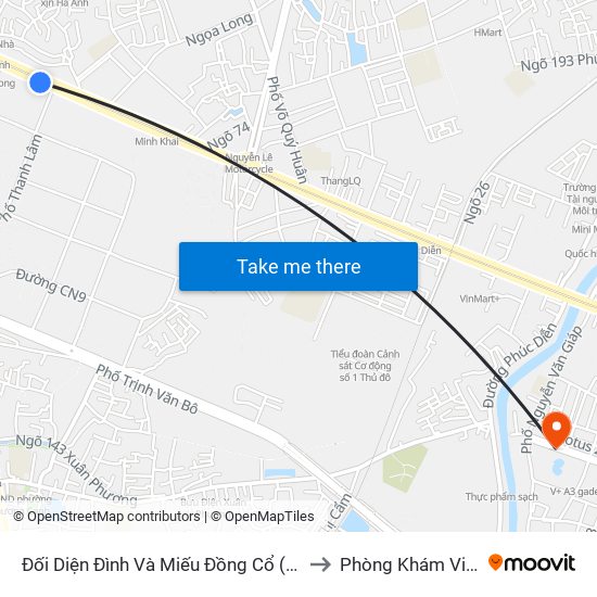 Đối Diện Đình Và Miếu Đồng Cổ (Thôn Nguyên Xá) - Đường 32 to Phòng Khám VinMec Gardenia map