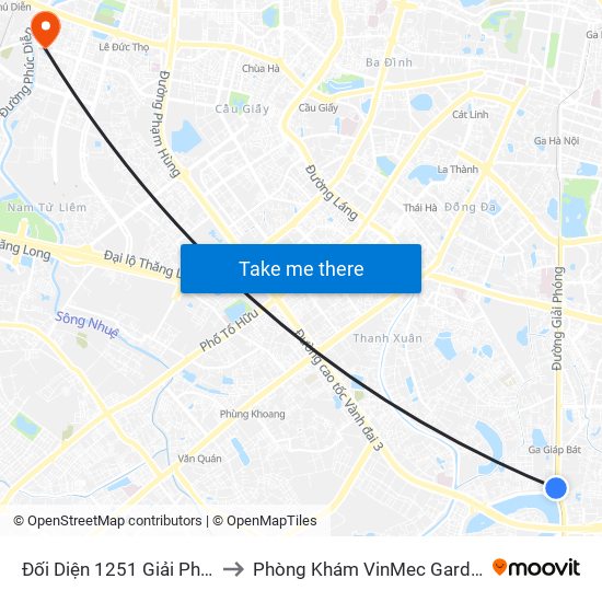 Đối Diện 1251 Giải Phóng to Phòng Khám VinMec Gardenia map