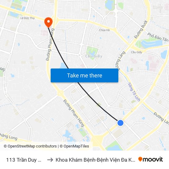 113 Trần Duy Hưng - Bộ Khcn to Khoa Khám Bệnh-Bệnh Viện Đa Khoa Y Học Cổ Truyền-Hà Nội map