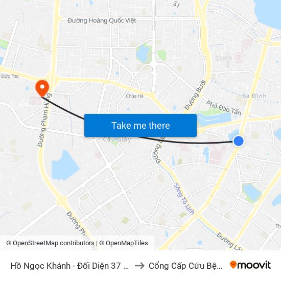 Hồ Ngọc Khánh - Đối Diện 37 Nguyễn Chí Thanh to Cổng Cấp Cứu Bệnh Viện 19-8 map