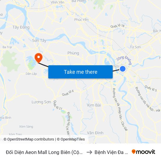 Đối Diện Aeon Mall Long Biên (Cột Điện T4a/2a-B Đường Cổ Linh) to Bệnh Viện Đa Khoa Bảo Long map