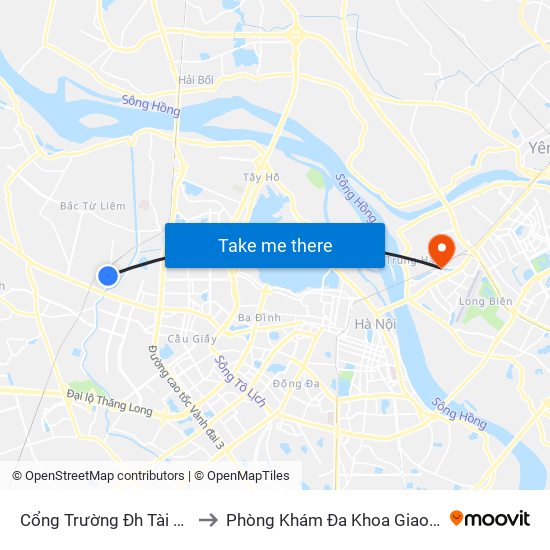 Cổng Trường Đh Tài Nguyên Môi Trường to Phòng Khám Đa Khoa Giao Thông Vận Tải Gia Lâm map