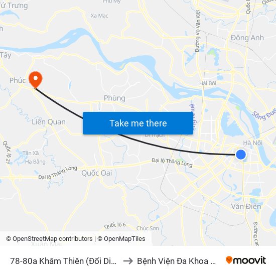 44-46 Khâm Thiên to Bệnh Viện Đa Khoa Huyện map