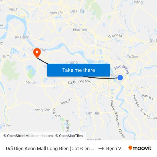 Đối Diện Aeon Mall Long Biên (Cột Điện T4a/2a-B Đường Cổ Linh) to Bệnh Viện 105 map