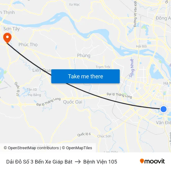 Dải Đỗ Số 3 Bến Xe Giáp Bát to Bệnh Viện 105 map