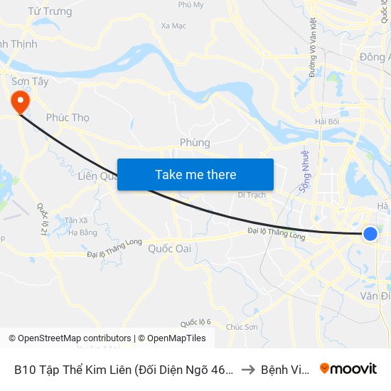 B10 Tập Thể Kim Liên (Đối Diện Ngõ 46b Phạm Ngọc Thạch) to Bệnh Viện 105 map