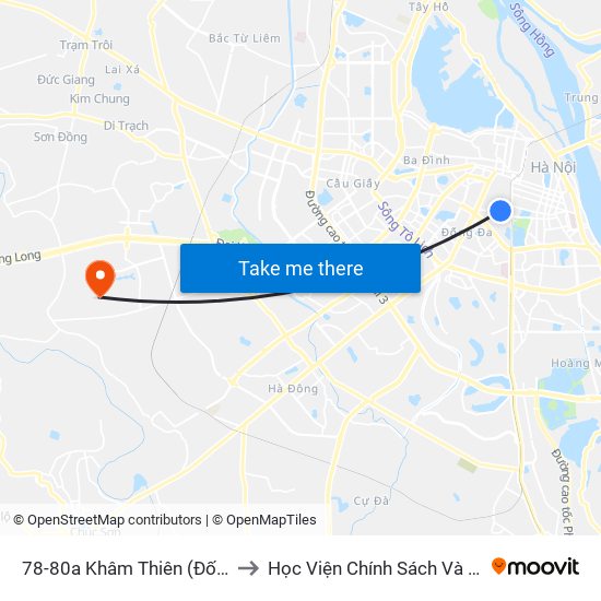 44-46 Khâm Thiên to Học Viện Chính Sách Và Phát Triển map