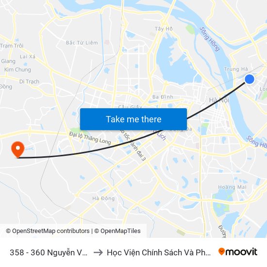 358 - 360 Nguyễn Văn Cừ to Học Viện Chính Sách Và Phát Triển map