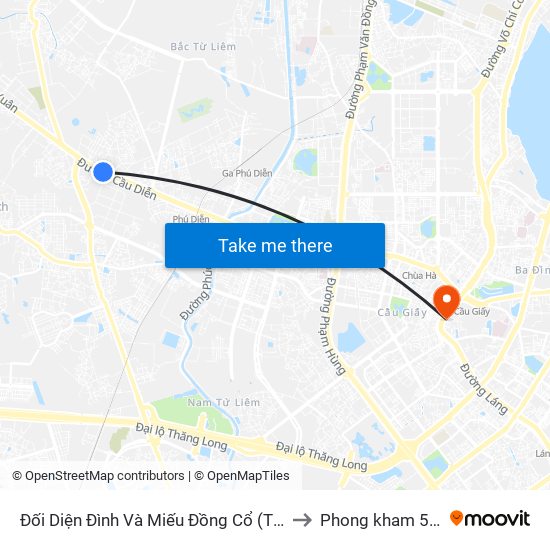 Đối Diện Đình Và Miếu Đồng Cổ (Thôn Nguyên Xá) - Đường 32 to Phong kham 56 hai ba trung map