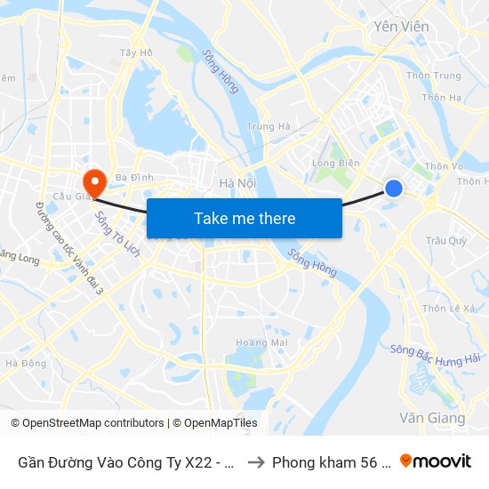 Gần Đường Vào Công Ty X22 - 705 Nguyễn Văn Linh to Phong kham 56 hai ba trung map