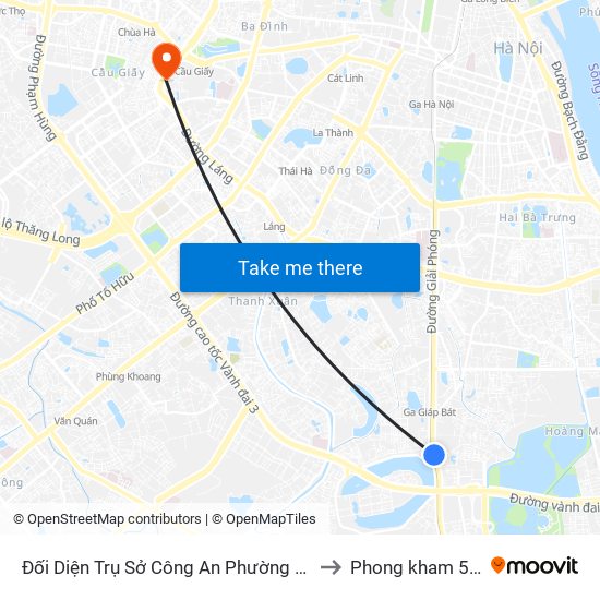 Đối Diện Trụ Sở Công An Phường Hoàng Liệt- 1277 Giải Phóng to Phong kham 56 hai ba trung map