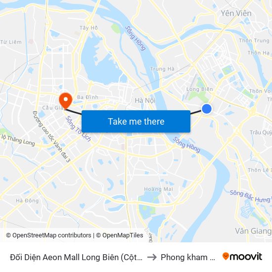Đối Diện Aeon Mall Long Biên (Cột Điện T4a/2a-B Đường Cổ Linh) to Phong kham 56 hai ba trung map