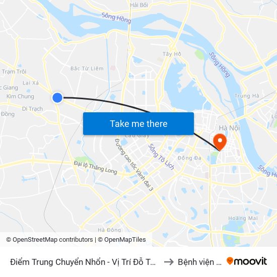 Điểm Trung Chuyển Nhổn - Vị Trí Đỗ Tuyến 20, 29, 32 (Chiều Sơn Tây - Hà Nội)- Đường 32 to Bệnh viện Mắt Trung Ương map