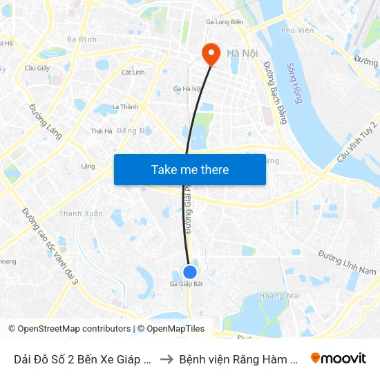 Dải Đỗ Số 2 Bến Xe Giáp Bát to Bệnh viện Răng Hàm Mặt map