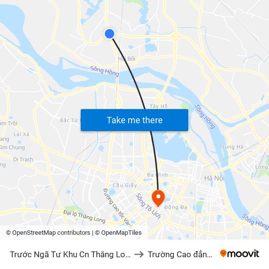 Trước Ngã Tư Khu Cn Thăng Long 100m (Chiều Nội Bài - Hà Nội) to Trường Cao đẳng Nghề Công nghiệp map