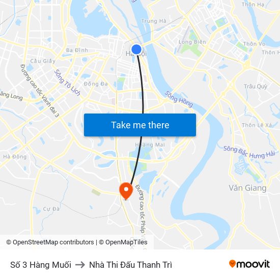 Số 3 Hàng Muối to Nhà Thi Đấu Thanh Trì map