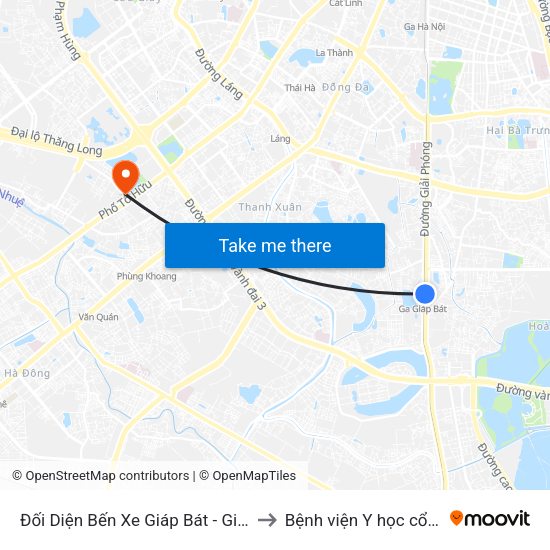 Đối Diện Bến Xe Giáp Bát - Giải Phóng to Bệnh viện Y học cổ truyền map