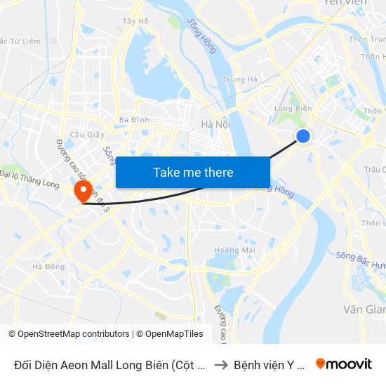 Đối Diện Aeon Mall Long Biên (Cột Điện T4a/2a-B Đường Cổ Linh) to Bệnh viện Y học cổ truyền map