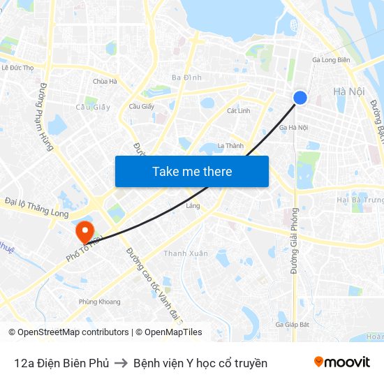 12a Điện Biên Phủ to Bệnh viện Y học cổ truyền map