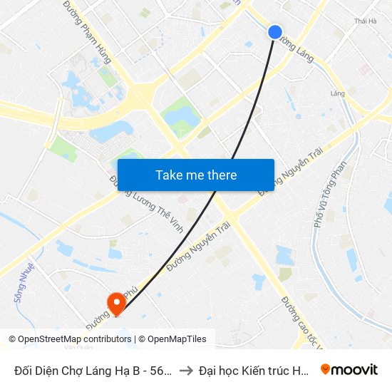 Đối Diện Chợ Láng Hạ B - 564 Đường Láng to Đại học Kiến trúc Hà Nội - HAU map