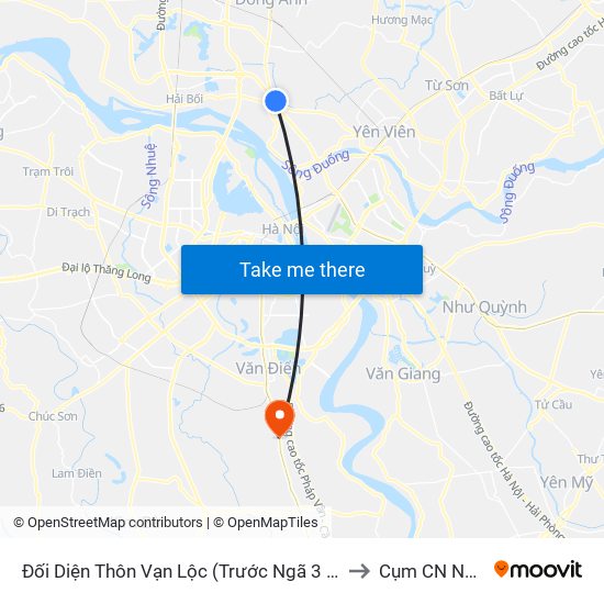 Đối Diện Thôn Vạn Lộc (Trước Ngã 3 Đường Tránh Ql5) to Cụm CN Ngọc Hồi map