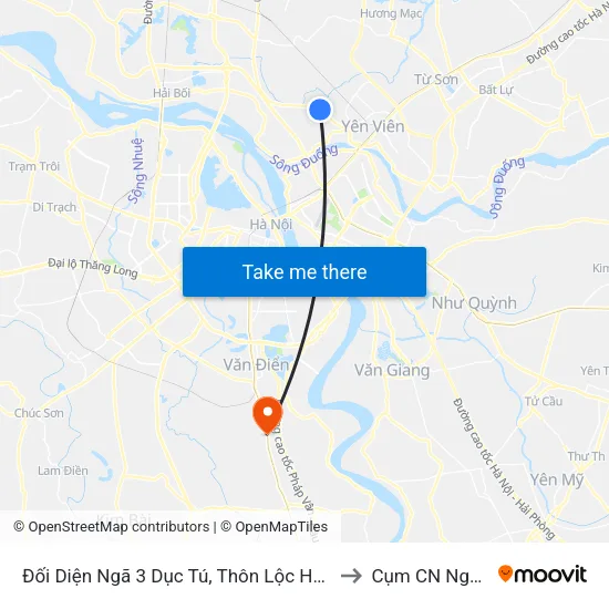Đối Diện Ngã 3 Dục Tú, Thôn Lộc Hà - Quốc Lộ 3 to Cụm CN Ngọc Hồi map