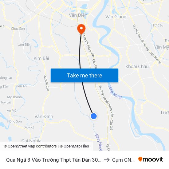 Qua Ngã 3 Vào Trường Thpt Tân Dân 30m - Đường Trục Huyện Thao Chính to Cụm CN Ngọc Hồi map