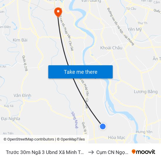 Trước 30m Ngã 3 Ubnd Xã Minh Tân - Dt428 to Cụm CN Ngọc Hồi map