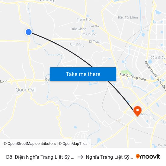 Đối Diện Nghĩa Trang Liệt Sỹ Xã Liên Hiệp to Nghĩa Trang Liệt Sỹ Hà Đông map