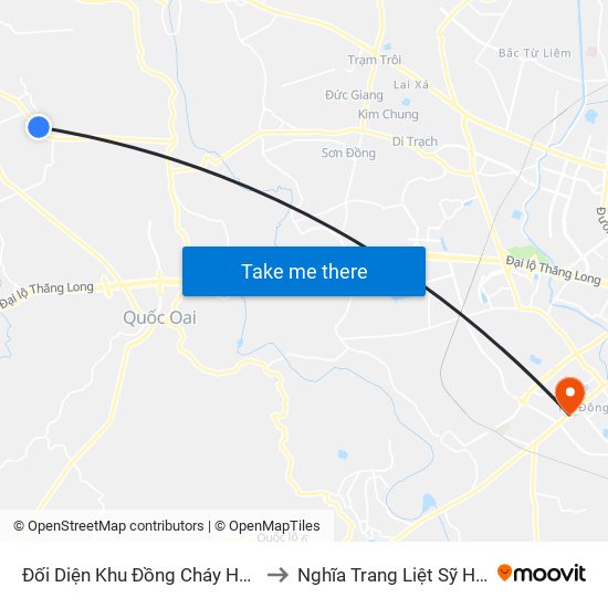 Đối Diện Khu Đồng Cháy Hưng Ngải to Nghĩa Trang Liệt Sỹ Hà Đông map