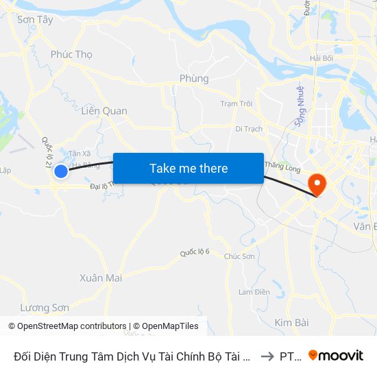 Đối Diện Trung Tâm Dịch Vụ Tài Chính Bộ Tài Chính to PTIT map