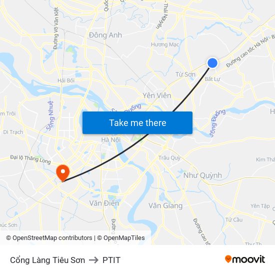 Cổng Làng Tiêu Sơn to PTIT map