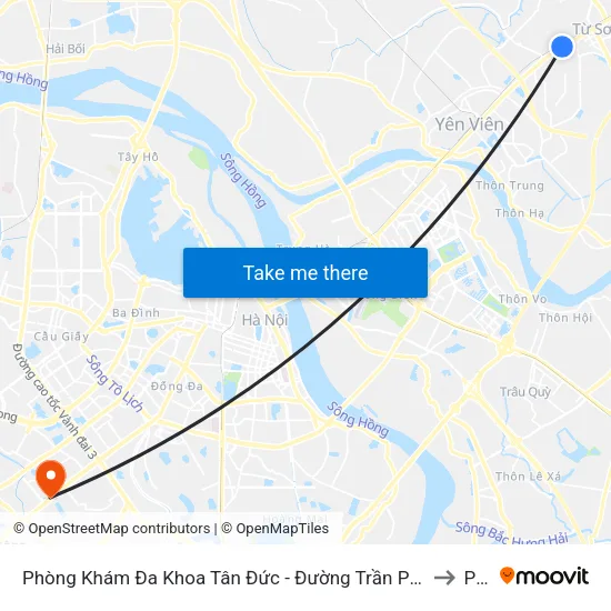 Phòng Khám Đa Khoa Tân Đức - Đường Trần Phú - Đình Bảng - Từ Sơn to PTIT map