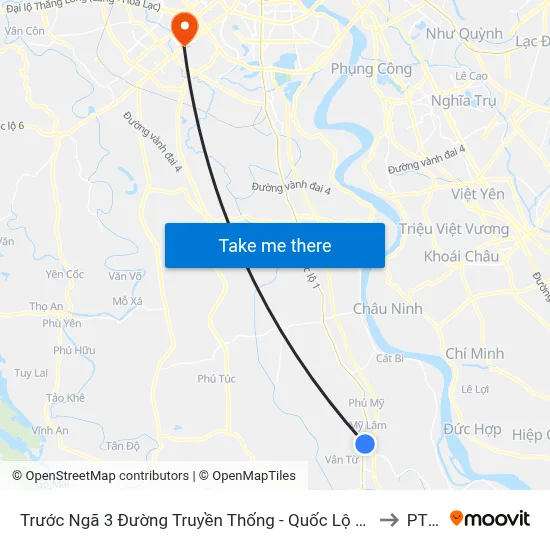 Trước Ngã 3 Đường Truyền Thống - Quốc Lộ 1a to PTIT map
