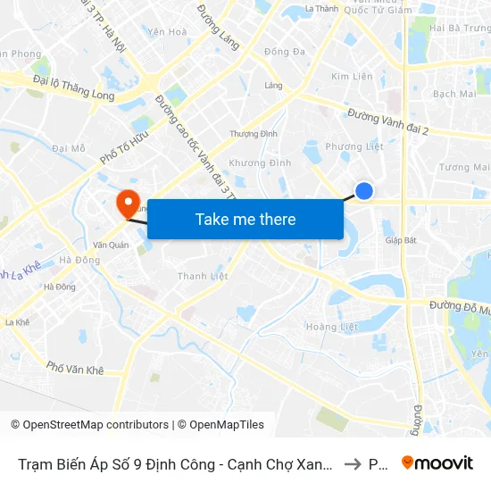 Trạm Biến Áp Số 9 Định Công - Cạnh Chợ Xanh Định Công to PTIT map
