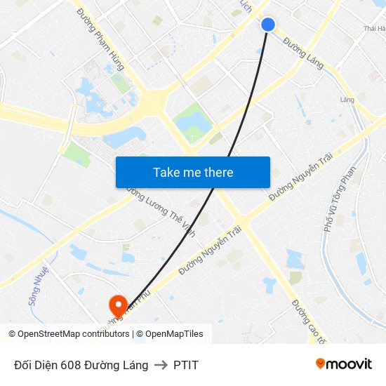 Đối Diện 608 Đường Láng to PTIT map