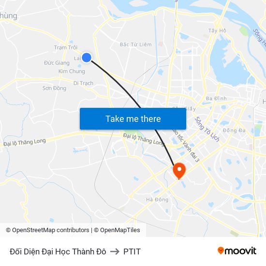 Đối Diện Đại Học Thành Đô to PTIT map