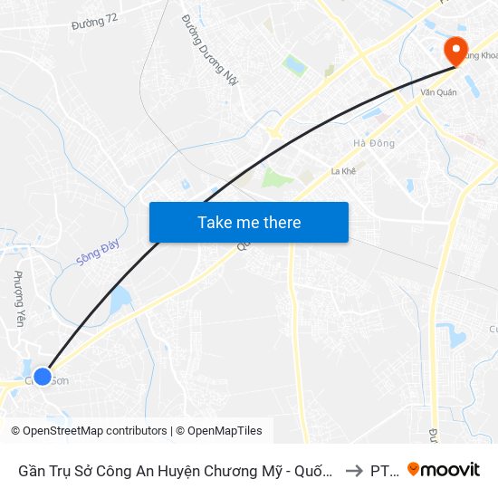 Gần Trụ Sở Công An Huyện Chương Mỹ - Quốc Lộ 6 to PTIT map