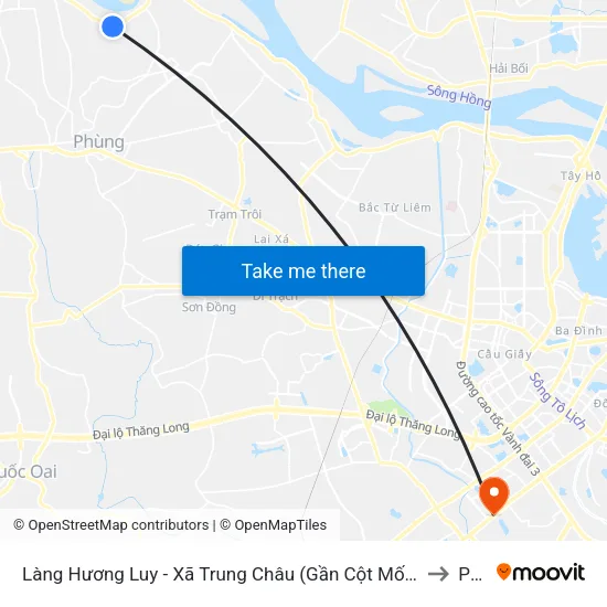 Làng Hương Luy - Xã Trung Châu (Gần Cột Mốc Vân Cốc 14km) to PTIT map
